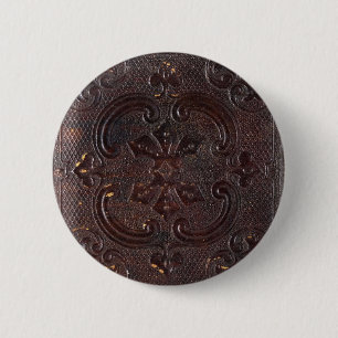 Badge Rond 5 Cm Livre en cuir ancien déchu
