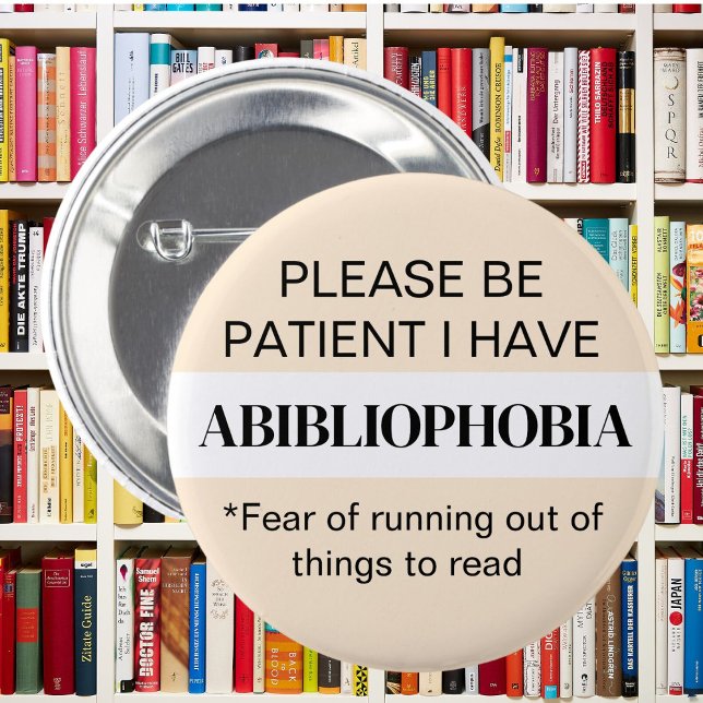 Badge Rond 5 Cm Livre fou Abibliophobia livre livre livre lecture (Créateur téléchargé)