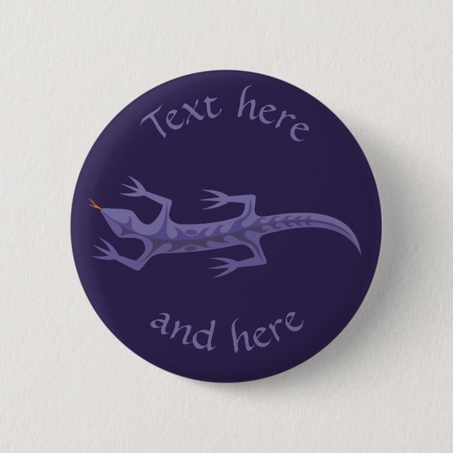 Badge Rond 5 Cm Lizard Mauve (Devant)