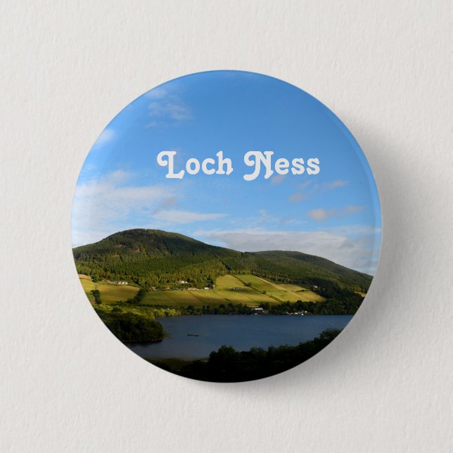Badge Rond 5 Cm Loch Ness en Ecosse (Devant)