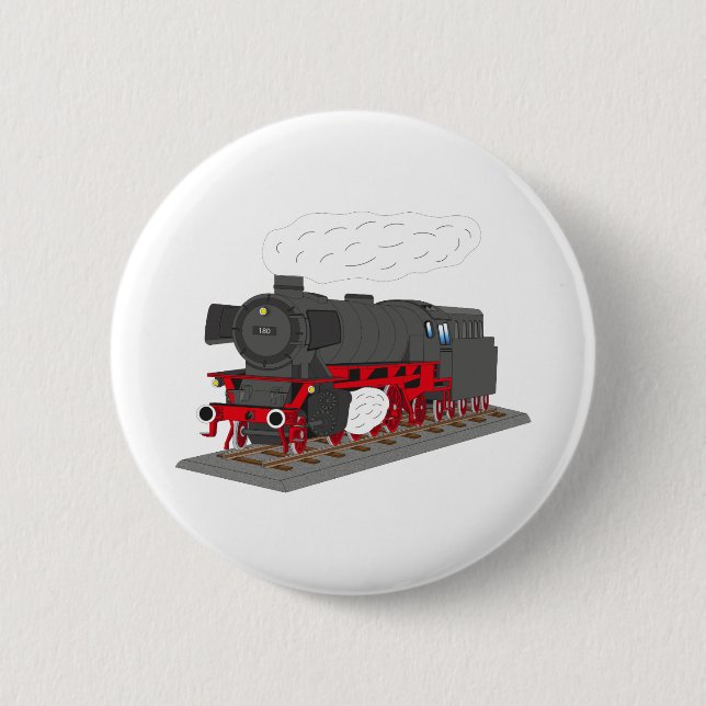 Badge Rond 5 Cm Locomotive à vapeur (Devant)