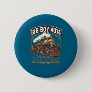 Badge Rond 5 Cm Locomotive à vapeur Big boy 4014 train vintage