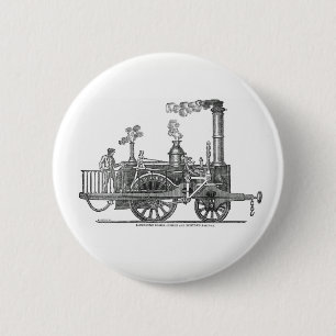 Badge Rond 5 Cm Locomotive à vapeur précoce