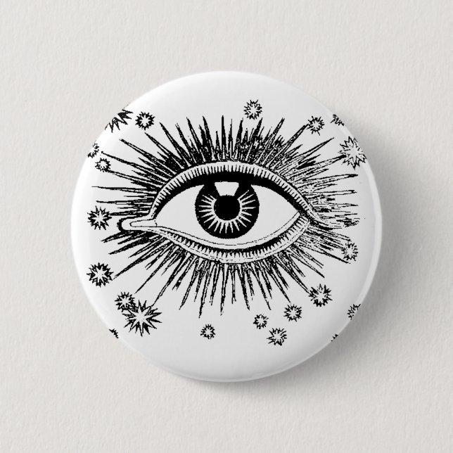 Badge Rond 5 Cm L'oeil mystique voit tous (Devant)