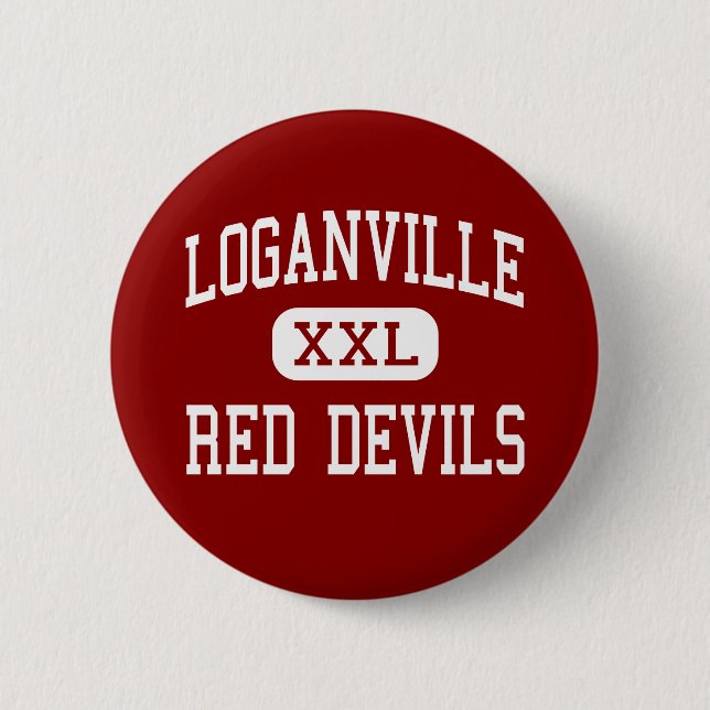 Badge Rond 5 Cm Loganville - diables rouges - haut - Loganville (Devant)