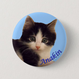 Badge Rond 5 Cm Logo à deux jambes de chat d'Anakin, bouton migno