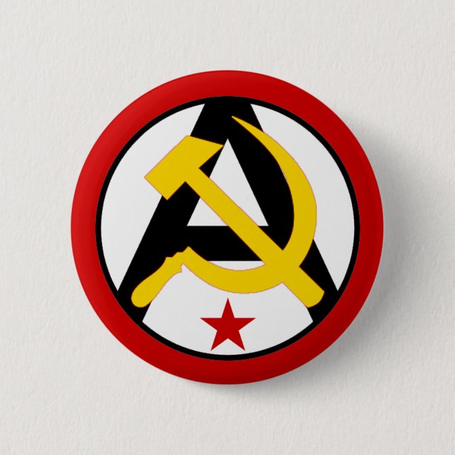 Badge Rond 5 Cm logo Anarcho-communiste (Devant)