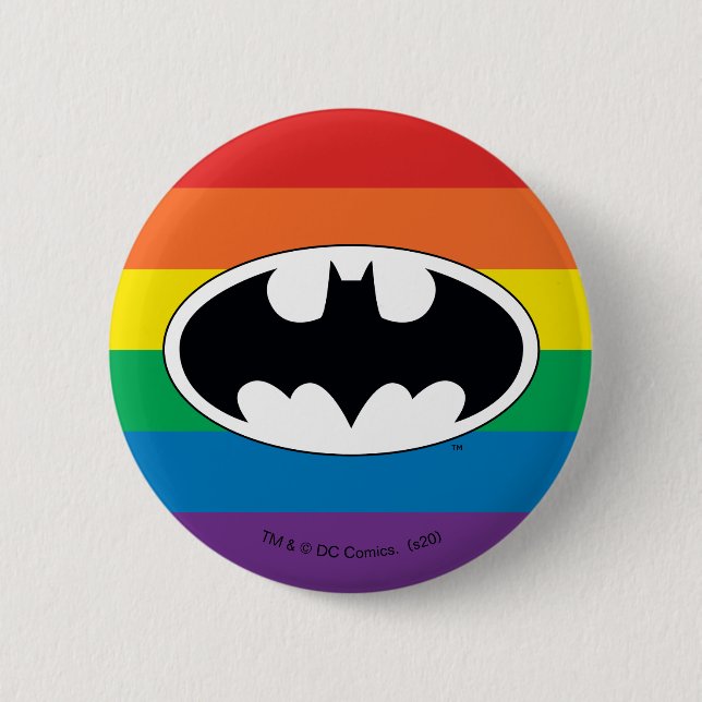 Badge Rond 5 Cm Logo Arc-en-ciel Batman (Devant)