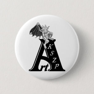 Badge Rond 5 Cm Logo Art KSZP mit Golem Gargoyle