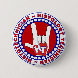 BADGE ROND 5 CM LOGO ASL D'AMOUR DE TECH D'HISTOLOGIE DE HT