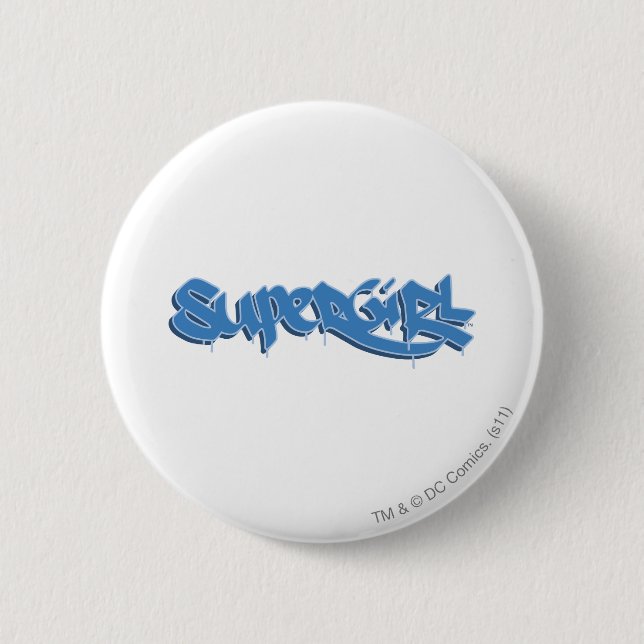 Badge Rond 5 Cm Logo bleu de Supergirl (Devant)