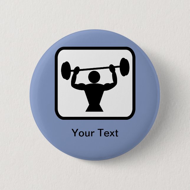 Badge Rond 5 Cm Logo Bodybuilder / Weightlifter personnalisable (Devant)