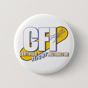 BADGE ROND 5 CM LOGO CFI - INSTRUCTEUR DE VOL CERTIFIÉ