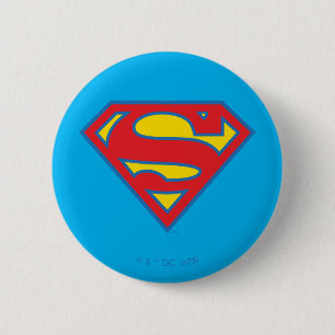 Badge Rond 5 Cm Logo classique Supergirl avec fond bleu