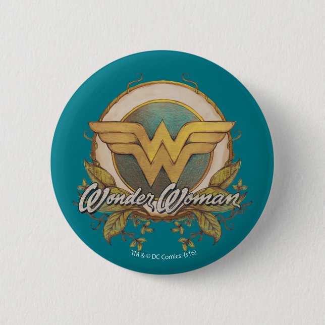 Badge Rond 5 Cm Logo de croquis Wonder Woman Folift (Devant)