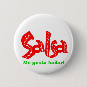 Badge Rond 5 Cm Logo de danse de Salsa