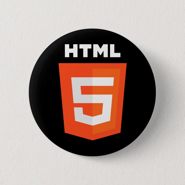 Badge Rond 5 Cm Logo de HTML 5 (Devant)