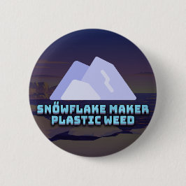 Badge Rond 5 Cm Logo de la mauvaise herbe en plastique SNŐWFLAKE M