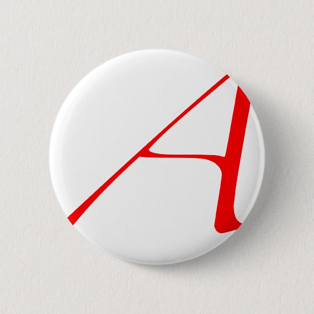 Badge Rond 5 Cm Logo de l'athée "A" (Devant)