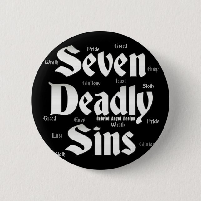 Badge Rond 5 Cm Logo de sept péchés mortels (Devant)