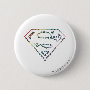 Badge Rond 5 Cm Logo de Supergirl Rainbow Outline