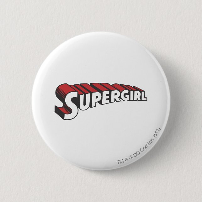 Badge Rond 5 Cm Logo de Supergirl Red and White (Devant)