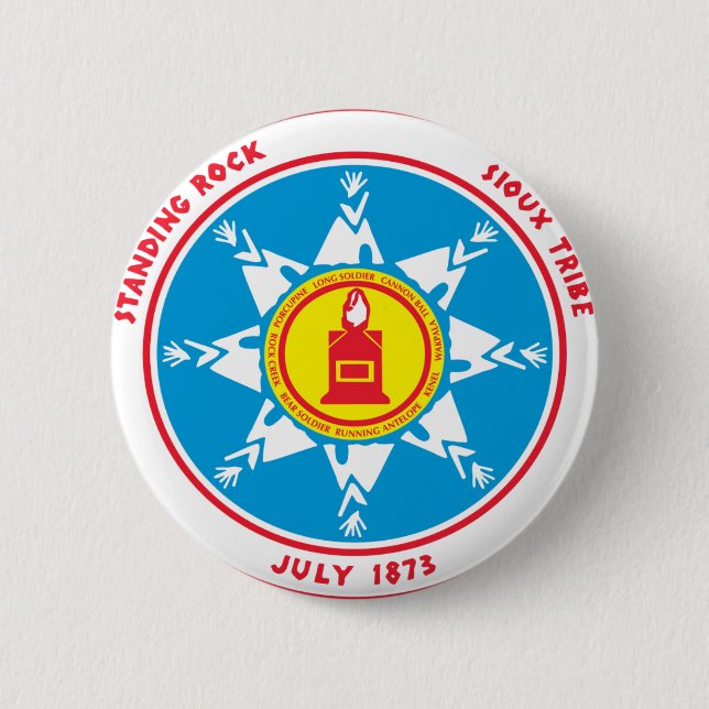 Badge Rond 5 Cm Logo debout de tribu de roche (Devant)