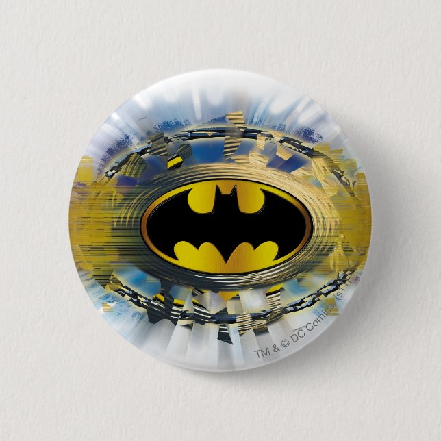 Badge Rond 5 Cm Logo Décoré Batman (Devant)