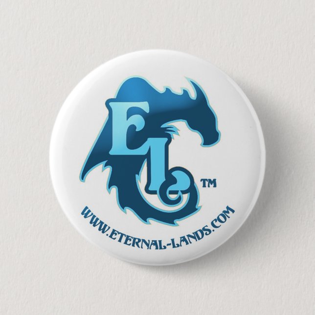 Badge Rond 5 Cm Logo d'EL - bouton Bleu (Devant)