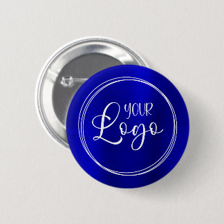 Badge Rond 5 Cm Logo d'entreprise Dark Royal Blue Foil