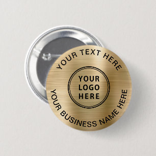 Badge Rond 5 Cm Logo d'entreprise Gold promotionnel