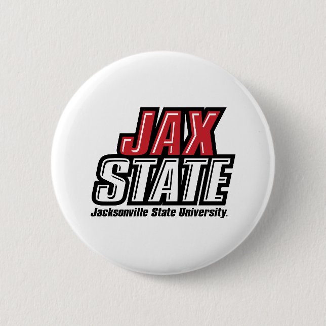 Badge Rond 5 Cm Logo d'état de Jacksonville State University JAX S (Devant)