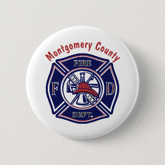 Badge Rond 5 Cm Logo d'insigne de pompier bleu personnalisé
