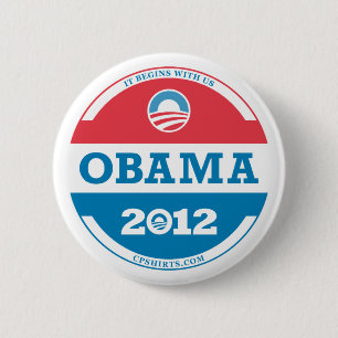 Badge Rond 5 Cm Logo d'Obama 2012