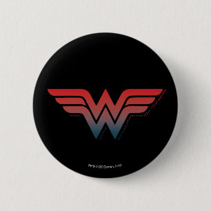 Badge Rond 5 Cm Logo du dégradé bleu rouge de Wonoman