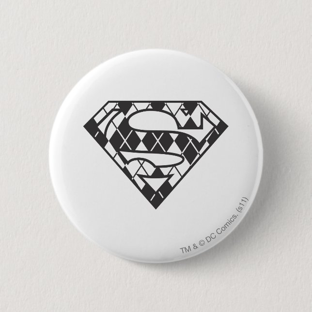 Badge Rond 5 Cm Logo du Jacquard noir Supergirl (Devant)