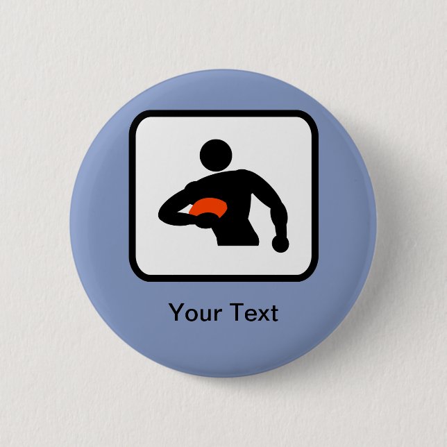 Badge Rond 5 Cm Logo du lecteur de rugby personnalisable (Devant)