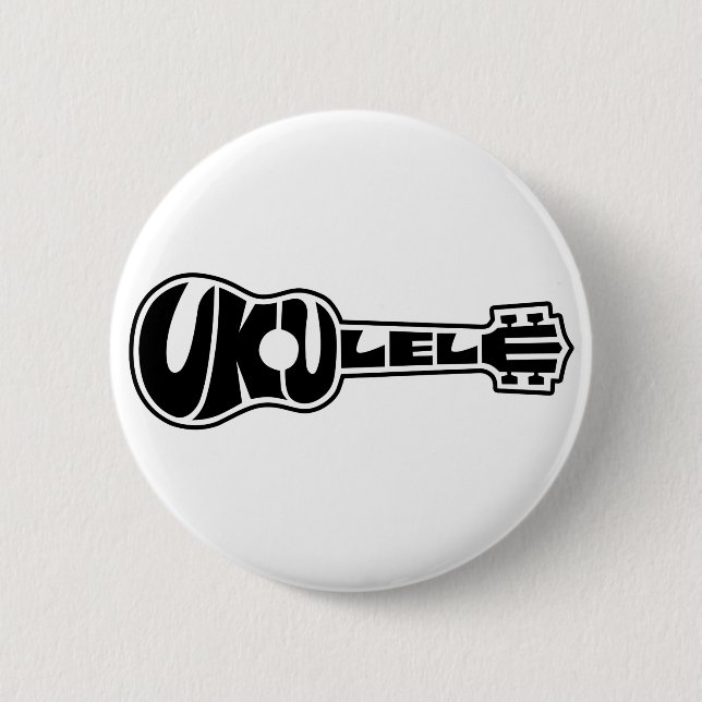 Badge Rond 5 Cm Logo d'ukulélé (Devant)