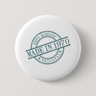 Badge Rond 5 Cm Logo en caoutchouc fabriqué en 1970