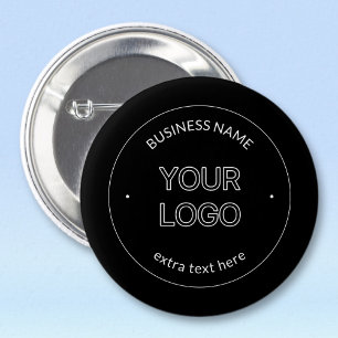Badge Rond 5 Cm Logo et nom d'entreprise modifiables Noir