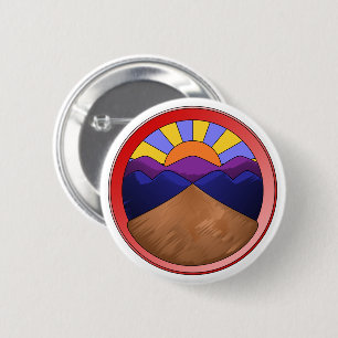 Badge Rond 5 Cm Logo Eventail Alluvial- Géologie