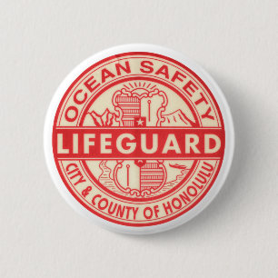 Badge Rond 5 Cm Logo Hawaii Lifeguard