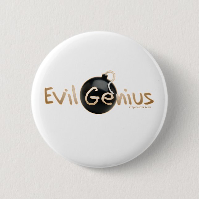 Badge Rond 5 Cm Logo mauvais de génie (Devant)