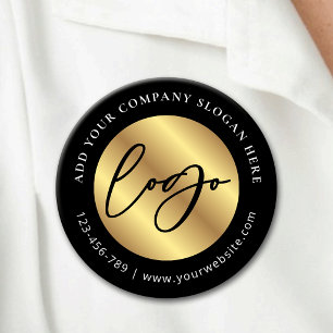 Badge Rond 5 Cm Logo noir et or Entreprise d'entreprise promotionn