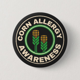 Badge Rond 5 Cm Logo noir pour la sensibilisation à l'allergie au
