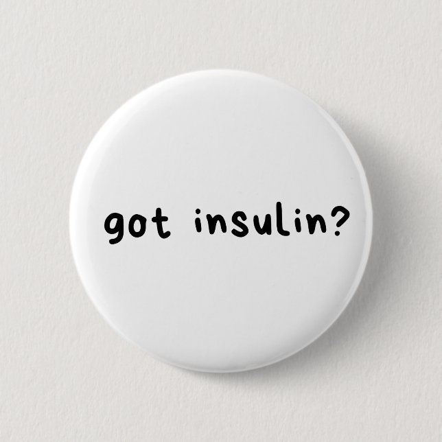 Badge Rond 5 Cm Logo obtenu d'insuline (Devant)