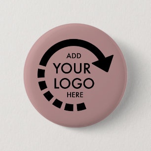 Badge Rond 5 Cm Logo personnalisé Entreprise moderne Rosey Taupe