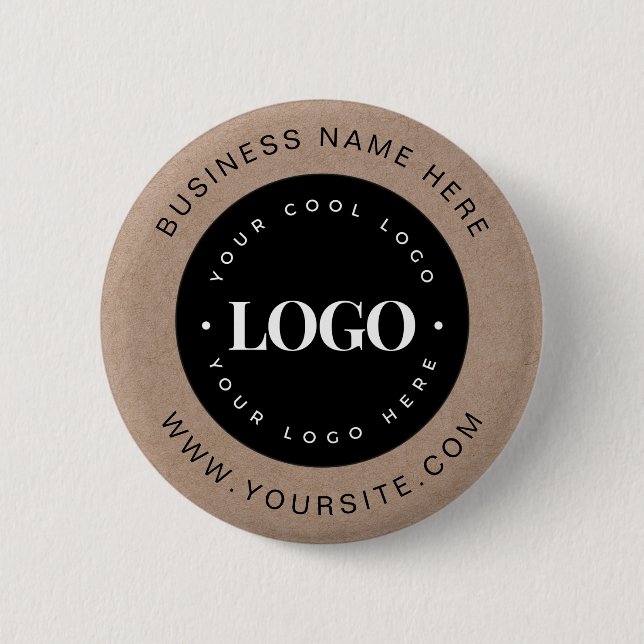 Badge Rond 5 Cm Logo personnalisé Kraft Entreprise Entreprise (Devant)