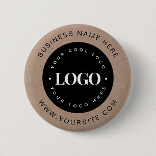 Badge Rond 5 Cm Logo personnalisé Kraft Entreprise Entreprise