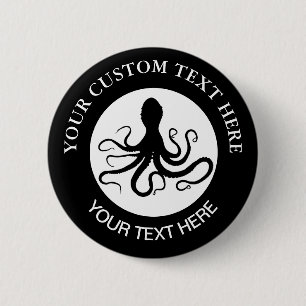 Badge Rond 5 Cm Logo personnalisé Octopus